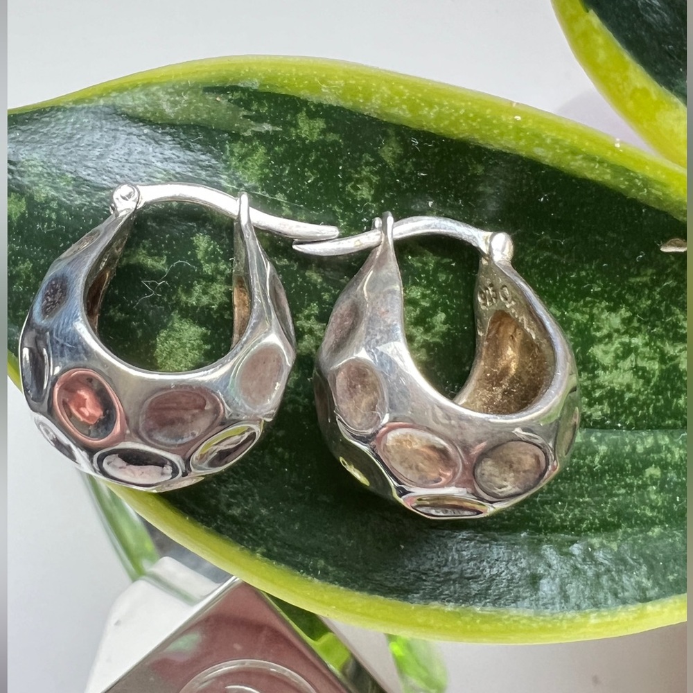 Real 925 Sterling Silver huggie style hoop earrings